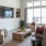 a living room with a large window