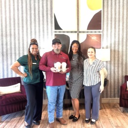 staff in the lounge area