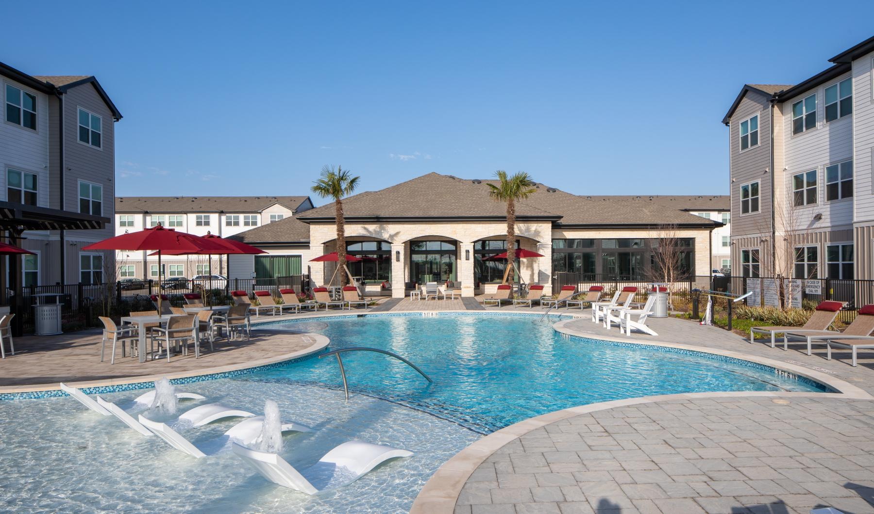pool with sparkling blue water